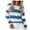 Dark Blue, variant on WEIYLL Tshirt for Women Long Sleeve Striped Crew Neck Color Block Black Tees Sizes M