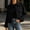 Black, variant on Womens Corduroy Bomber Jacket- Turndown Collar Button Up Lightweight Casual Shacket Fashion Jacket Outwear Blue Size XL
