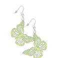 thumbnail image 3 of Delight Jewelry Acrylic Cut Out Butterfly Mirror Lime Green Silver tone Infinity French Earrings, 3 of 4