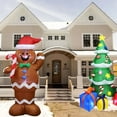 thumbnail image 5 of 5 Ft BrownRed Waving Gingerbread Man Christmas Holiday Home Decorations Outdoors Xmas New Year Party Shop Yard Garden Decoration, 5 of 7