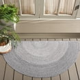 thumbnail image 3 of SAFAVIEH Braided Evangeline Bordered Machine Washable Reversible Area Rug, Grey, 2'6" x 5' Half Moon, 3 of 13