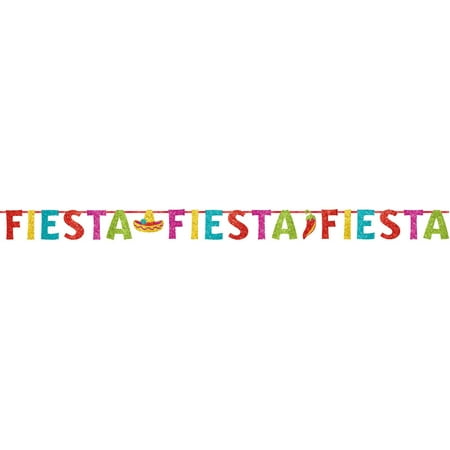 Fiesta Ribbon Banner w/Glitter Paper Letters