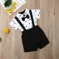 thumbnail image 6 of Newborn Infant Baby Boys Clothes Moustache Print Short Sleeve Bow-tie Romper Jumpsuit+Bib Pants Gentleman Outfits, 6 of 8
