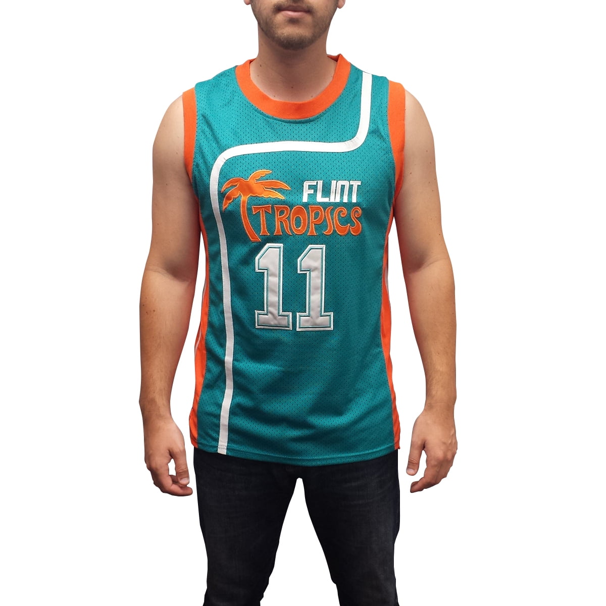 Ed Monix #11 Flint Tropics Green Basketball Jersey Semi Pro Costume Movie Shirt 
