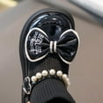 thumbnail image 6 of Owordtank Kids Girls Ankle Boots with Bowknot Pearl Patchwork Ribbed Knit Anti-Slip Boots Winter Goth Trendy Shoes, 6 of 8