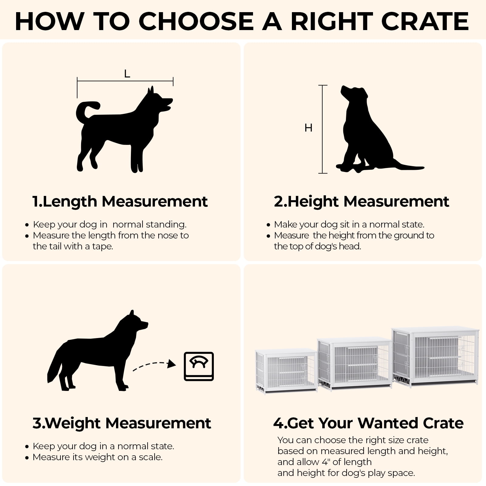 Pirecart 44.1" Wooden Large Pet Dog Crate Furniture with Removable Tray for Small/Medium/Large Dogs