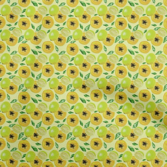 oneOone Cotton Poplin Lime Fabric Fruits Quilting Supplies Print Sewing Fabric By The Yard 42 Inch Wide