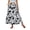 Blackfwhiteloral, variant on Womens Boho Paisley Maxi Skirt Elastic High Waist A-Line Long Skirt Casual Flowy Summer Beach Vacation Bohemian Skirt with Pockets