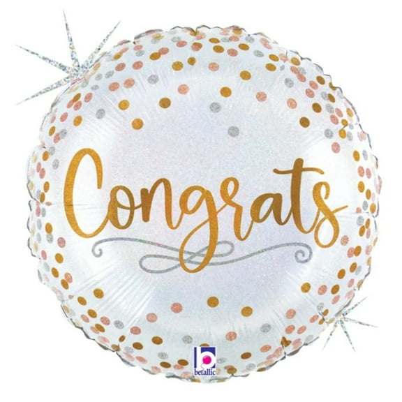 Betallic - 18 Congrats Confetti Holographic Mylar Balloon #21