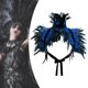 thumbnail image 2 of Capa de plumas artificiales para disfraz de Halloween, cuello gótico para mujer Azul, 2 of 5