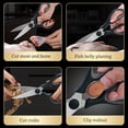 thumbnail image 5 of Kitchen Scissor, Black Grey Shears, Heavy Duty Cooking Scissors, Stainless Steel Sharp Utility Shears for Chicken Meat Vegetable Fish, Multifunction Scissors 1Pcs, Protective Sheath, Dishwasher Safe, 5 of 8