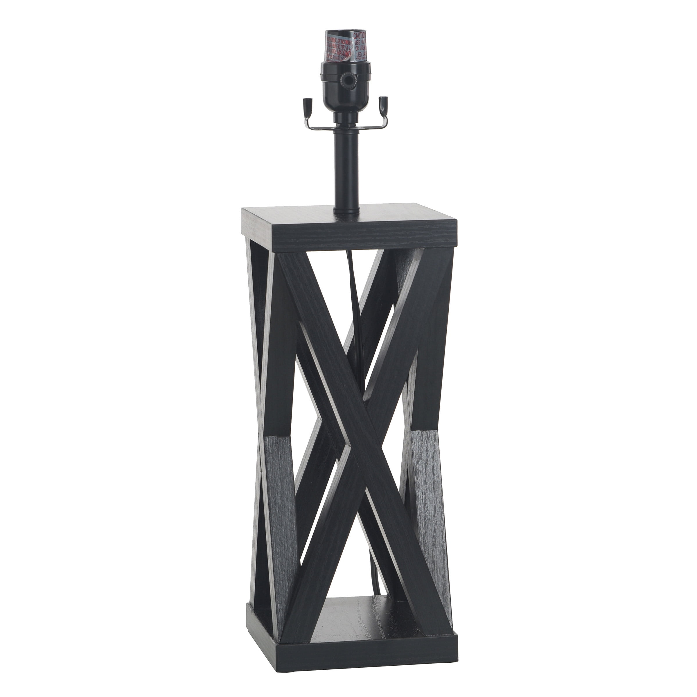 (2 pack) Better Homes & Gardens Crossmill Black Table Lamp Base, 5.5 in x 5.5 in x 18.5 in