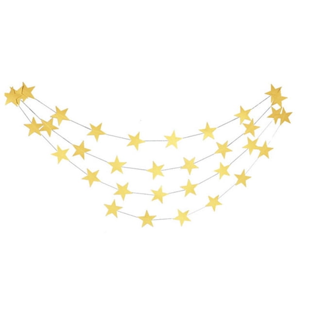 Nvzi Paquete de 2 guirnaldas de estrellas con purpurina de 13 pies, decoración de banderines colgantes brillante, bodas, cumpleaños, festivales, fiestas, decoraciones, dorado