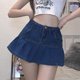 thumbnail image 1 of Minifalda vaquera plisada Y2K para mujer, faldas cortas de cintura alta, faldas plisadas con volantes para fiesta diaria, verano 2021, 1 of 8