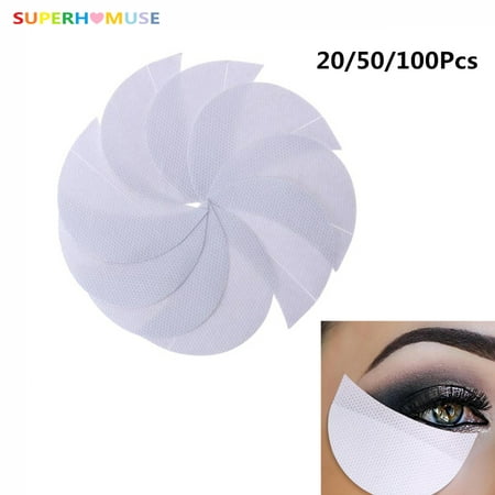 SUPERHOMUSE 20/50/100Pcs Eyeshadow Stencils Lint Free Under Eye Eyeshadow Gel Pad Sticker Eye Makeup Tools