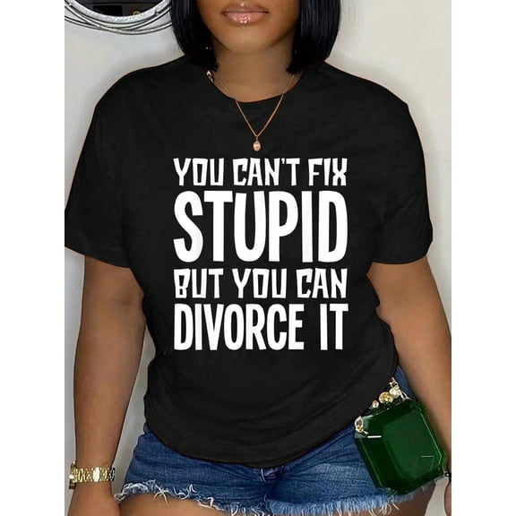 Funny Divorce Party T-Shirt Graphic Tee summer Tops For Women Round Neck Fashion Cotton shirts