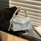 thumbnail image 5 of PU Leather Shoulder Bag | Fashion Handbag Messenger Tote | Adjustable Strap Crossbody | Casual Business Purse for Women | 9.06x5.51x1.97in | 1Pc | Black White Coffee Khaki Blue, 5 of 6