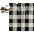 thumbnail image 5 of 3 Piece Farmhouse Retro Sunflower Kitchen Curtains, Tier and Valance Rod Pocket Window Curtains Set Black Buffalo Check Cafe Curtains for Kitchen Valances Window Treatment 54X18in+27x24in×2, 5 of 5