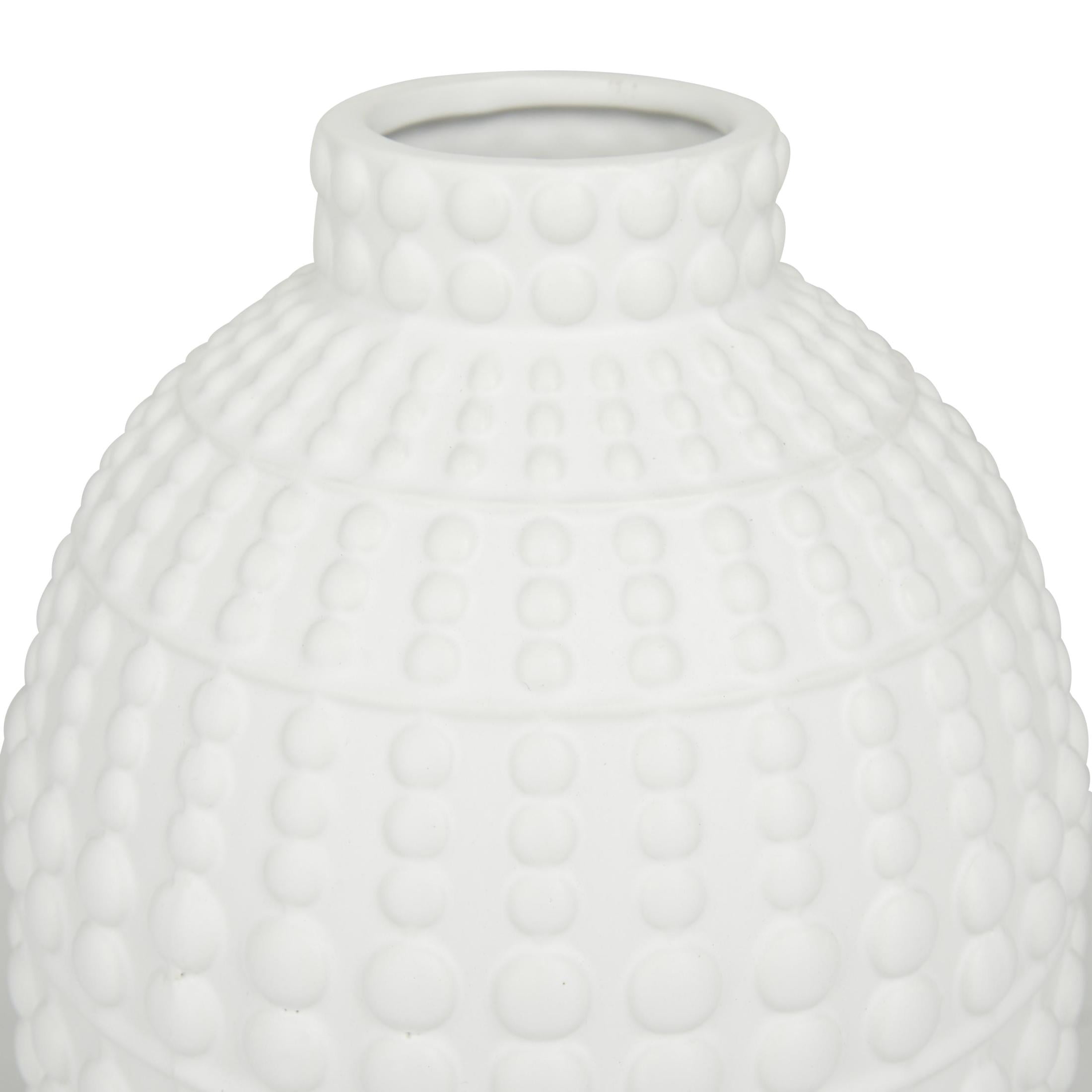 CosmoLiving by Cosmopolitan 16", 12"H White Ceramic Vase, Set of 2