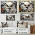 thumbnail image 4 of Designart "Wisdom In The Eyes Of Owls I" Animals Owl Floater Framed Canvas Prints, 4 of 5