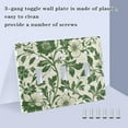 thumbnail image 3 of Yayeee Toggle Light Switch Wall Plate 2-Gang 4.56"x4.48" Decorative Outlet Cover, Green Floral, 3 of 7