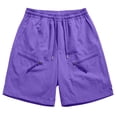 thumbnail image 4 of TEAJOPSUU Men's Cargo Shorts Drawstring Waist Cargo Shorts with Multi-Pocket Design Quick Dry and Sweat-Wicking Features Purple, 4 of 8