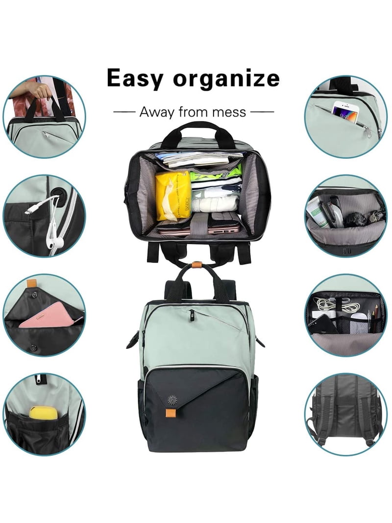 Hap Tim Laptop Backpack Green Black Travel Nurse and teachers Carry on (7651-GB) Amazon.com: Hap Tim Laptop Backpack, Travel Backpack for  main image 2