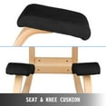 thumbnail image 4 of KFFKFF Ergonomic Kneeling Chair Office Chair Wood Ergonomic Kneeling for Body Shaping and Relieving Stress, Black, 4 of 9
