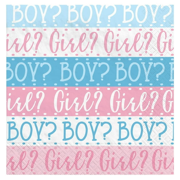 Baby Shower Gender Reveal 'Pink Or Blue' Small Napkins (16ct)