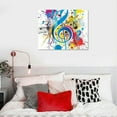 thumbnail image 5 of BCIIG Music Note Musical Notes Paint Splatter Wall Art Decor for Living Room Bedroom Office 16x12in, 5 of 6