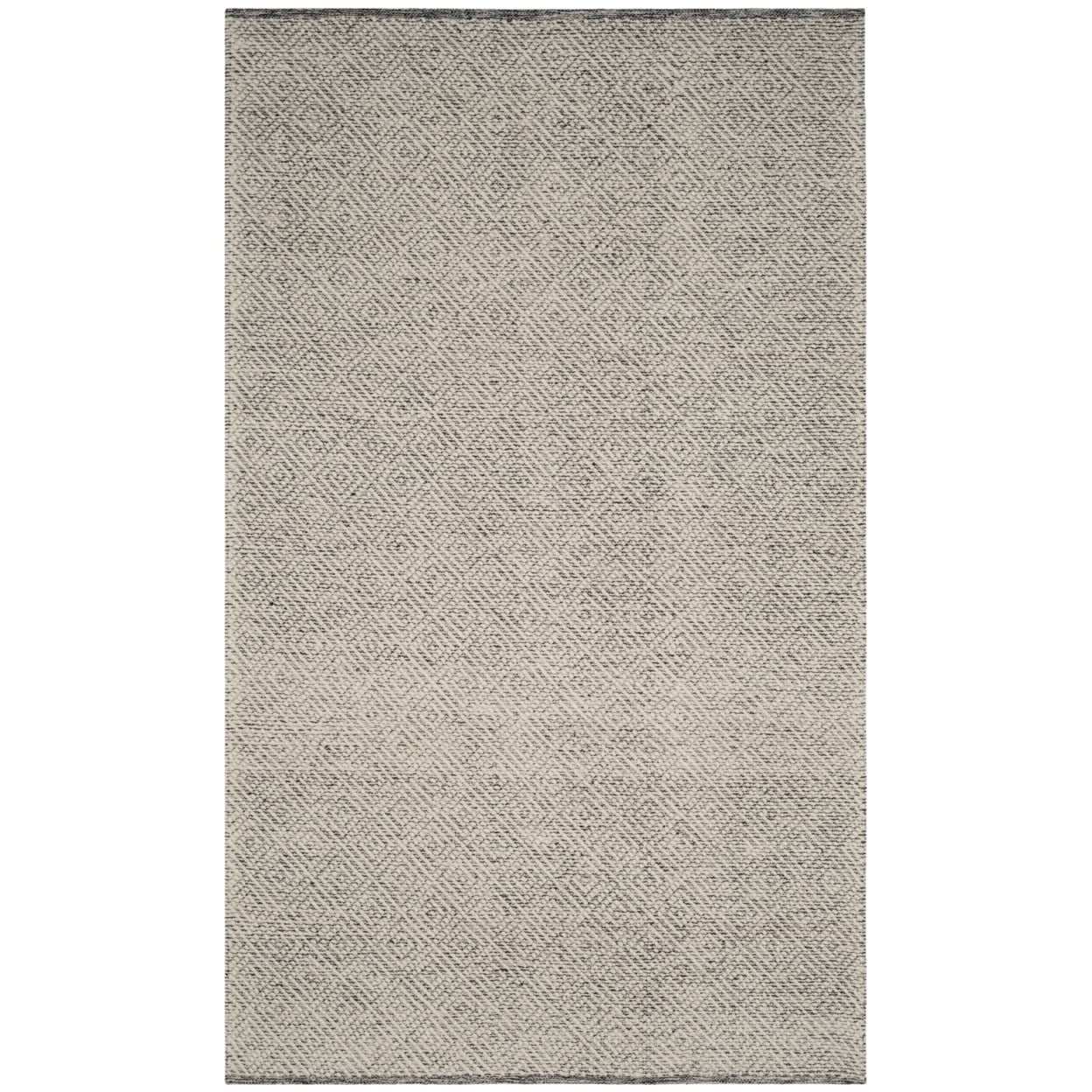 SAFAVIEH Natura Eanna Geometric Wool Area Rug, Ivory/Light Grey, 5' x 8'