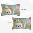 thumbnail image 2 of Lsque Kawaii Sushi Characters Delight Pattern Pillow Case – Soft & Cozy Throw Pillow Cover, Hypoallergenic Cushion Case for Sleeping Women with Envelope Closure-20"x30", 2 of 6