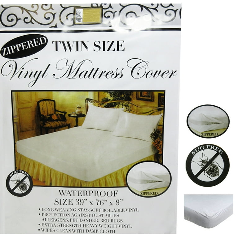 2x Twin Size Bed Mattress Cover Zipper, Bed Bug Mattress Cover Twin Size