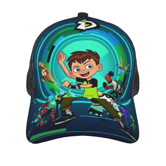 Ben-10 Baseball Cap Trucker Hat Mesh Ball Curved Brim Snapback Hat Adjustable Classic Men Women Hat