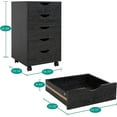 thumbnail image 2 of PetFurnishn Home 5 Drawer Office Storage File Cabinet Under Desk Cabinets for Organization Filing with Wheels, Printer Stand Storage, 180 lbs Capacity, Distressed Black, 2 of 18