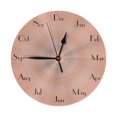 thumbnail image 1 of Reloj de pared con meses en lugar de números: relojes de pared silenciosos que no hacen tictac de 10 pulgadas, estilo rústico retro decorativo para sala de estar, cocina, hogar, baño y dormitorio, 1 of 7