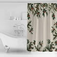 thumbnail image 4 of Extra Long Shower Curtain 72x84 Inch, Christmas Shower Curtain Waterproof Bathroom Decor Green Xmas Botanical Berry Rustic Fabric Bath Curtain Set Accessories with Hooks, 4 of 6