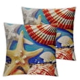 thumbnail image 2 of Awypu 2 Pcs Beach Ocean Pillow Covers Summer Lighthouse Marine Animals Shell Starfish Plants Beach Cute  Cushion Pillow Case Cover Home Decorative Sofa Couch Pillowcase, 2 of 6
