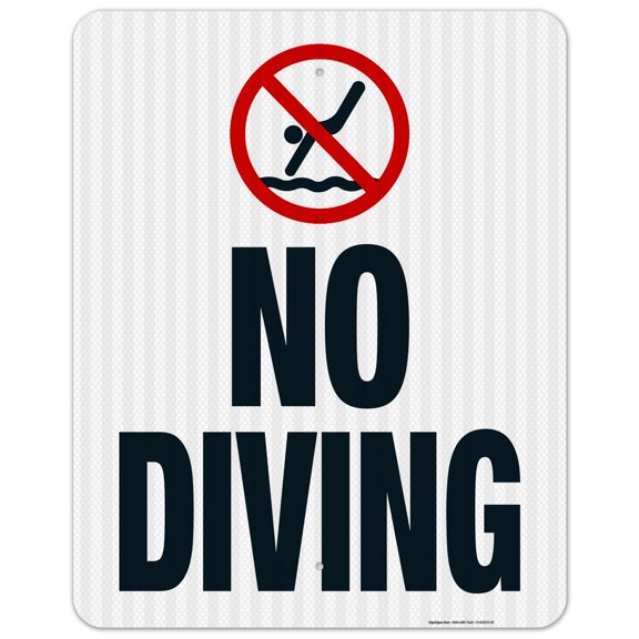 Arkansas No Diving Sign, Complies With State Of Arkansas Pool Safety Code, (SI-62019) 24x30 Reflective Aluminum EGP