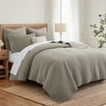 thumbnail image 2 of Levtex Home - Eyelet Taupe Quilt Set - Twin Quilt and One Standard Sham - Eyelet - Taupe - Quilt (68x86in.) and Sham (20x26in.) - Reversible - Cotton, 2 of 6