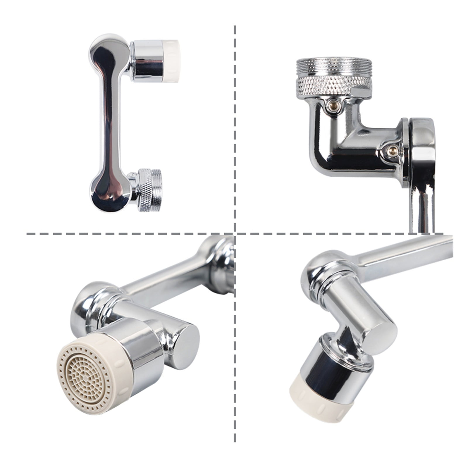 1080°Rotating Splash Filter Faucet 2 Way Valve For Faucet Brass Nozzle Robotic Arm Swivel Faucet Aerator Extender For Bathroom