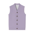 thumbnail image 5 of Resicozy Men's Sleeveless Sweater Vest V-Neck Casual Knit Button Down Solid Color Cardigan Vest Light Purple 4XL, 5 of 7