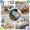 thumbnail image 4 of Pioneer Flower Floral Print Pattern Rectangle Tablecloth 60"x84",Waterproof Polyester Rectangle Table Cloth, Wipeable Spillproof Polyester Tablecloth for Dining, Camping, Indoor and Outdoor, 4 of 5