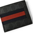 thumbnail image 3 of Pre-Owned Gucci Men's Bifold Wallet, GG Supreme New Web Sherry Line PVC, Gray, Navy,... (Good), 3 of 11