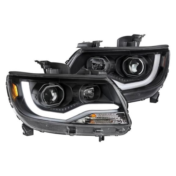 Matte Black with Clear Lens LED Projector Headlights for 2015-2020 Chevy Colorado