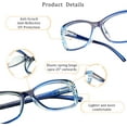 thumbnail image 6 of 5 Pairs Reading Glasses, Blue Light Blocking Glasses, Computer Reading Glasses for Women and Men, Fashion Rectangle Eyewear Frame(5 Blue, +2.50 Magnification), 6 of 6