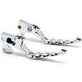 thumbnail image 2 of Krator Chrome Hand Levers Skull Cross Grooved Emblems Compatible with Harley Davidson Sportster 1200 Roadster 2004-2008, 2 of 5