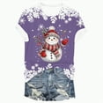 thumbnail image 6 of UngA Womens Christmas T Shirts Merry Christmas Printed T-Shirts Short Sleeve Holiday Tee Xmas Gift Tops Christmas Shirt Women Purple,XXL, 6 of 6