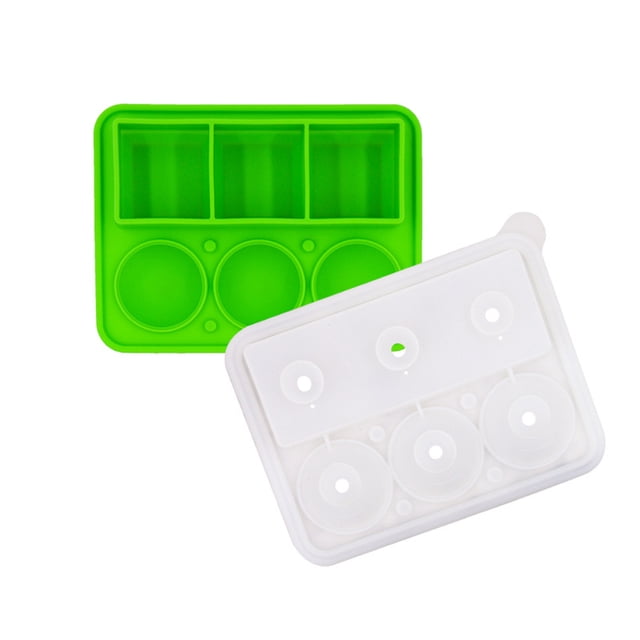 CSChome Bac à Glaçons avec Couvercle Antiadhésif Réutilisable de Qualité Alimentaire 6 Compartiments pour Faire des Boules de Glace Rondes et Carrées