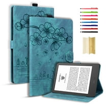 Case for Apple iPad Pro 13 inch 2024, Flower Embossed Pattern PU Leather Flip Cover with Card Slots Holder Auto Wake/Sleep Kickstand TPU Shockproof Case for iPad Pro 13" 2024, Green